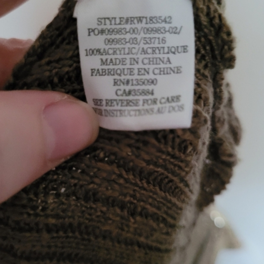 Rag Poets Backless Brown Slouchy High Low Sweater Size Medium Vintage - Picture 8 of 9
